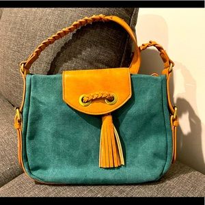 Boho Forest Green, Tan Camel, and Polka dot animal print sole society purse